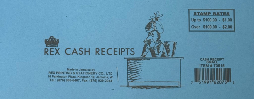 Cash Receipt Book — Small Stub