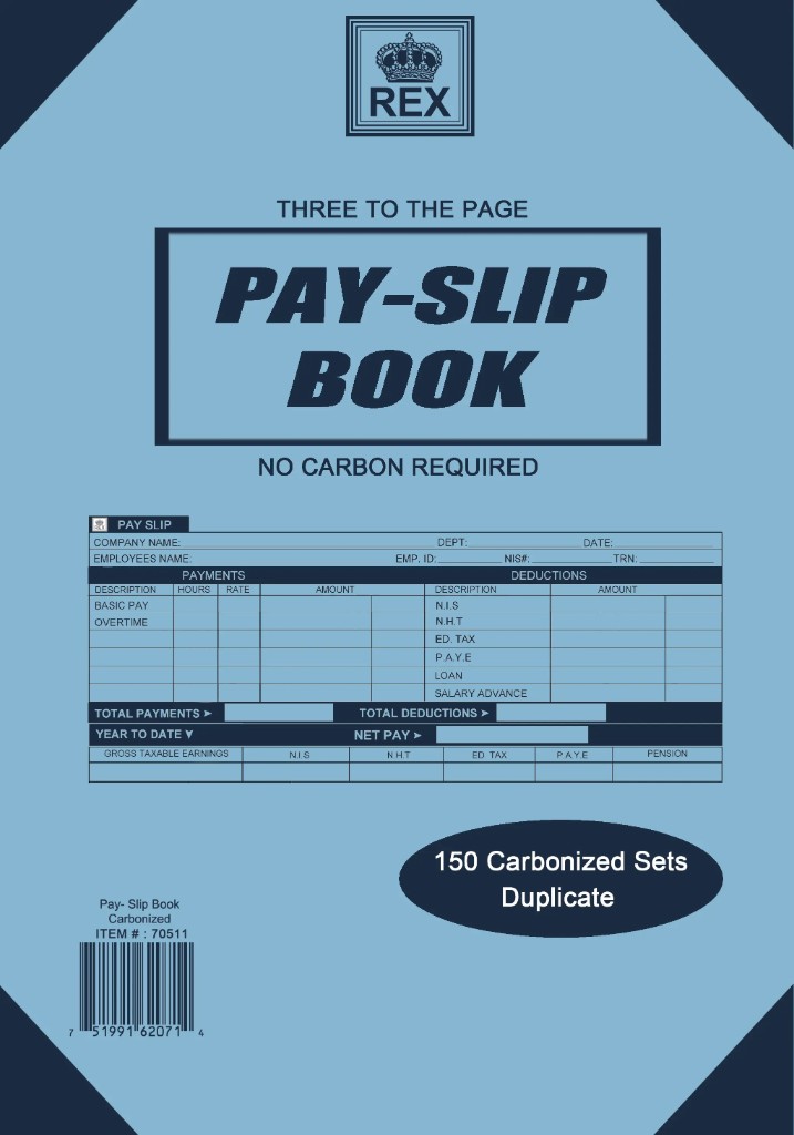 Pay Slip Book — Large (150 sets) Carbonized