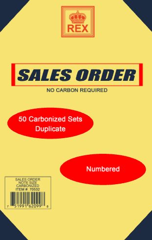 Sales Order Book — Note Size — Carbonized